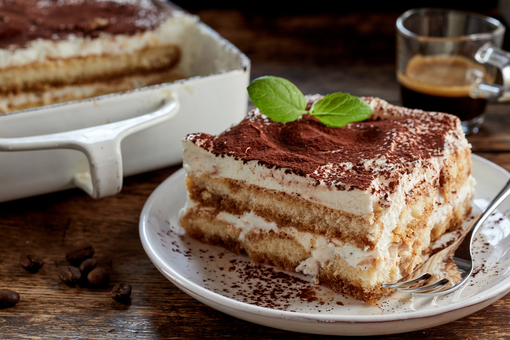 Close,Up,On,A,Portion,Of,Gourmet,Tiramisu,Italian,Dessert