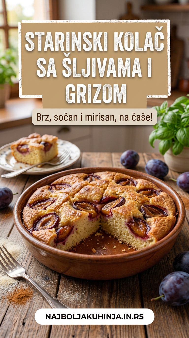 Kolač sa šljivama i grizom