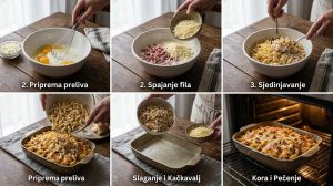 Zapečeni makaroni sa šunkom i sirom priprema