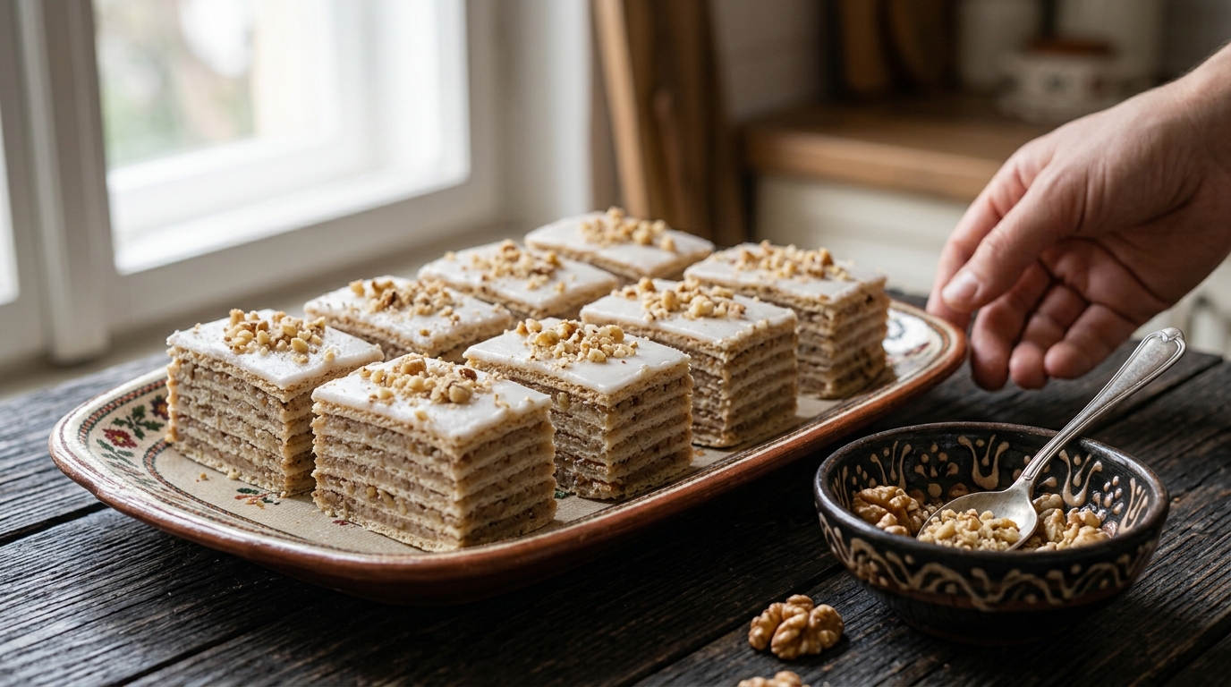 slavske posne žito kocke sa rozen koricama i orasima