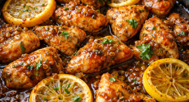 Medena piletina sa belim lukom i limunom