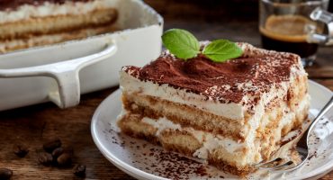 Close,Up,On,A,Portion,Of,Gourmet,Tiramisu,Italian,Dessert